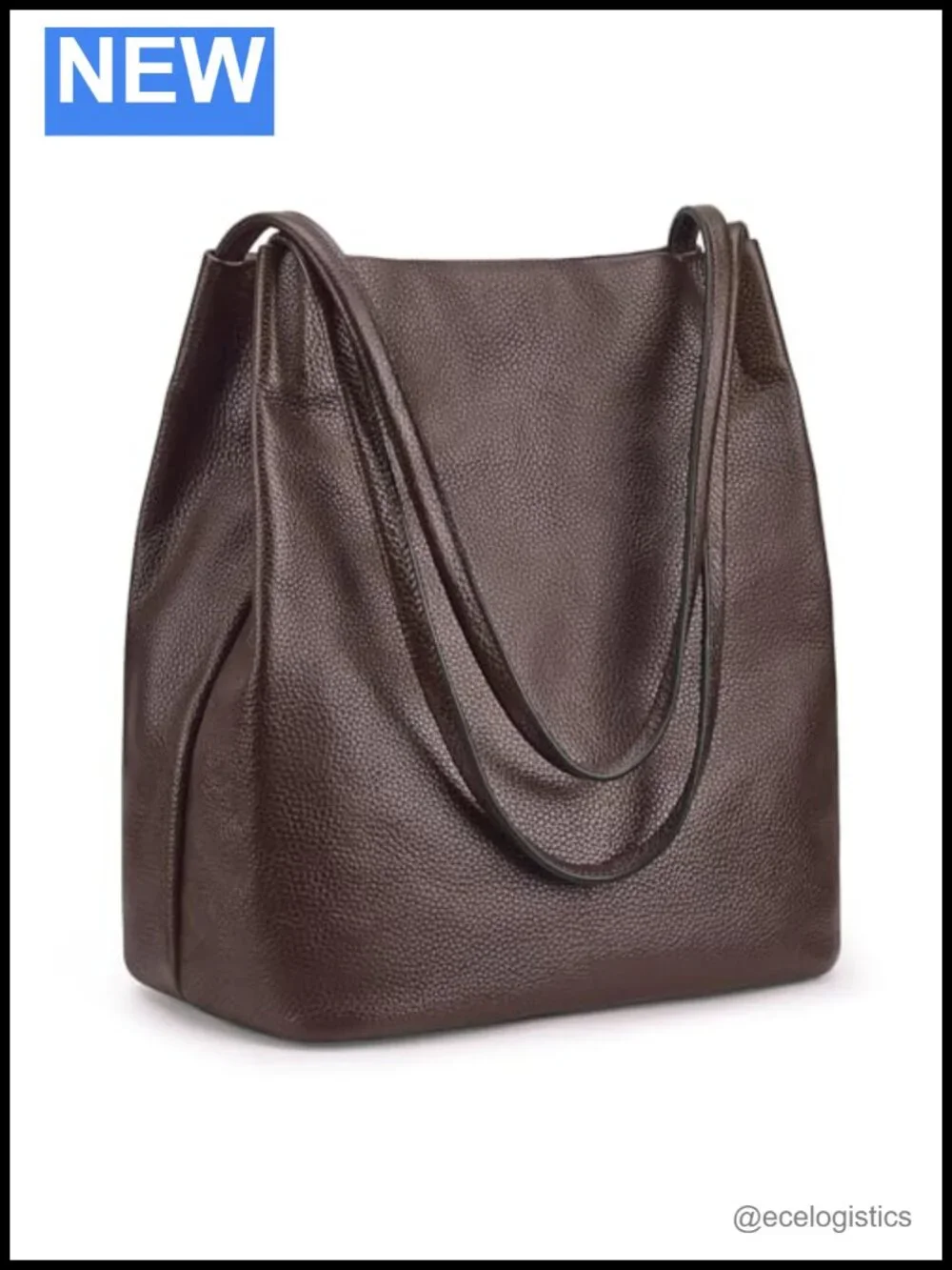 Genuine Leather Tote Handbag for Women Top Grain Cowhide Shoulder Bag